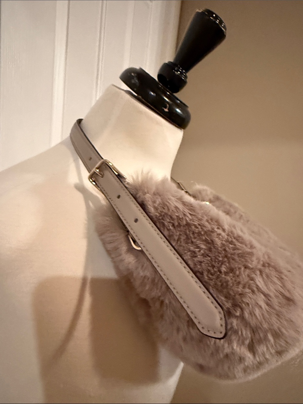 Kate spade Faux Fur Shoulder Bag in Taupe - Soft Plush Women’s Bag - Picture 4 of 7